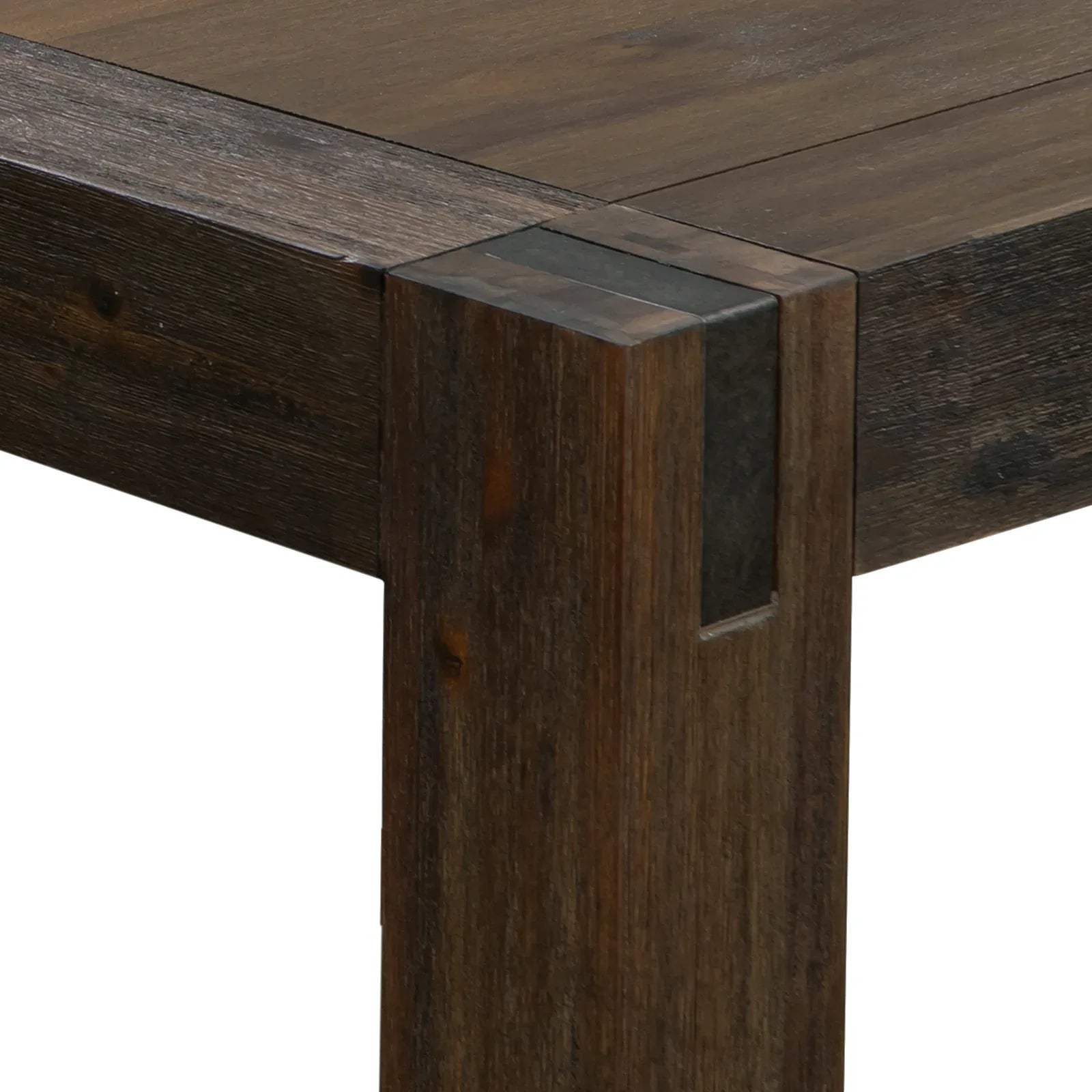 Dining Table 210cm Large Size with Solid Acacia Wooden Base in Chocolate Colour - Mekamart Australia