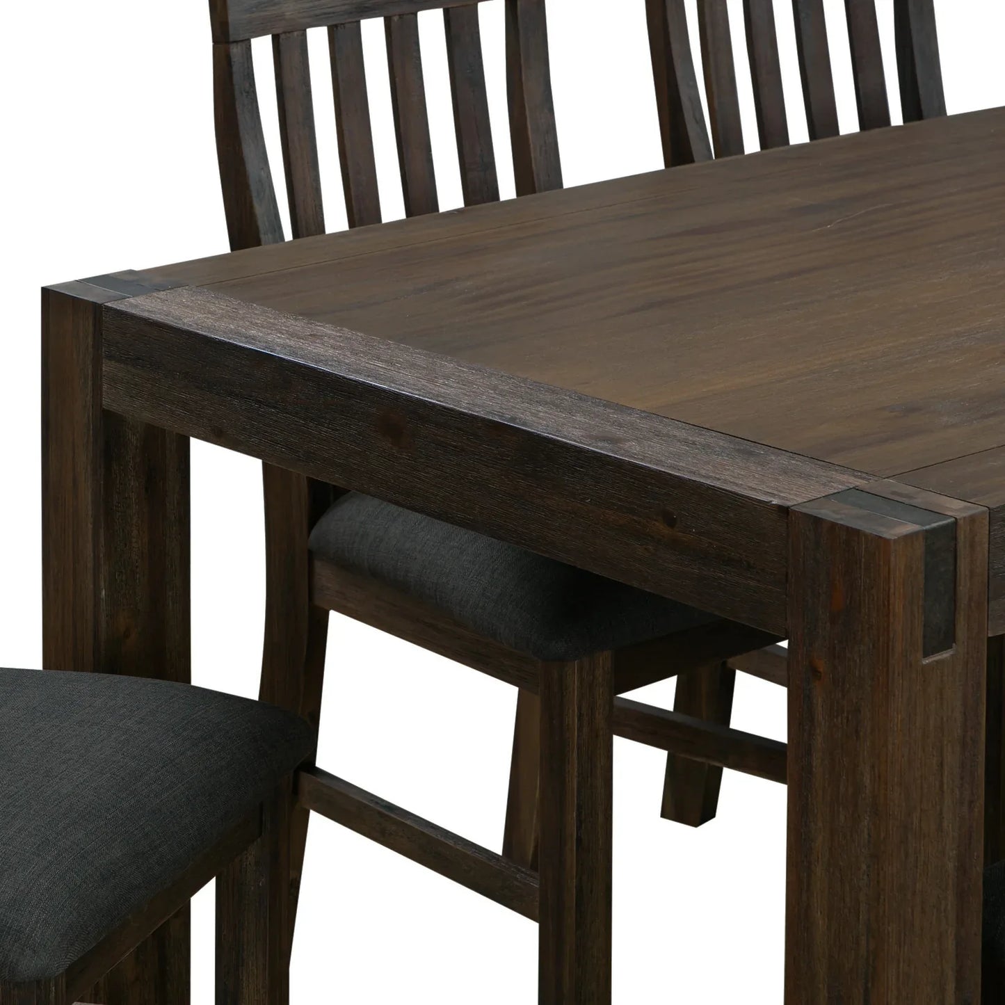 Dining Table 210cm Large Size with Solid Acacia Wooden Base in Chocolate Colour - Mekamart Australia