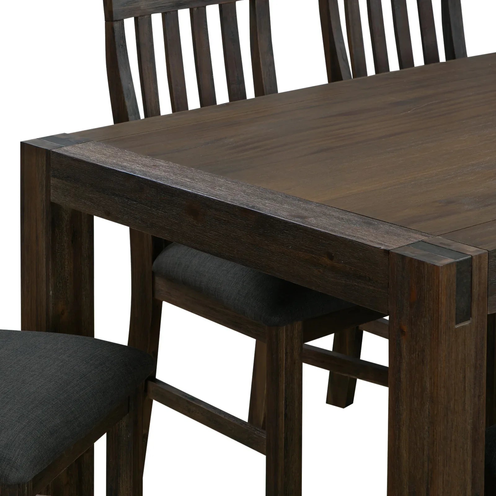 Dining Table 210cm Large Size with Solid Acacia Wooden Base in Chocolate Colour - Mekamart Australia