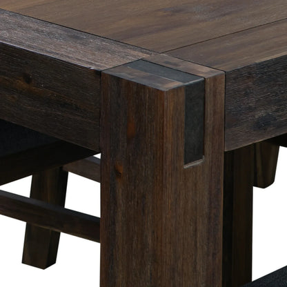 Dining Table 210cm Large Size with Solid Acacia Wooden Base in Chocolate Colour - Mekamart Australia