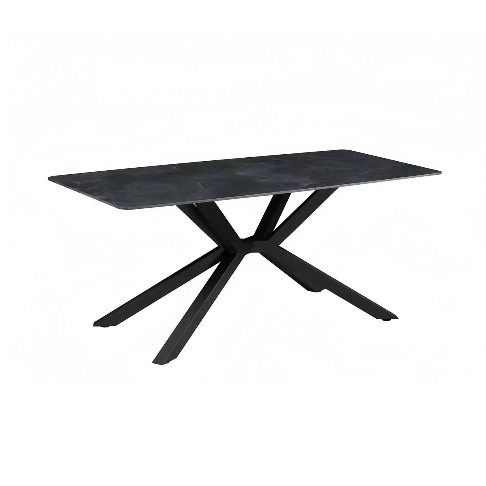 Dining Table Rectangular Shape Green Sintered Stone Top Powder Coated Iron Legs - Mekamart Australia