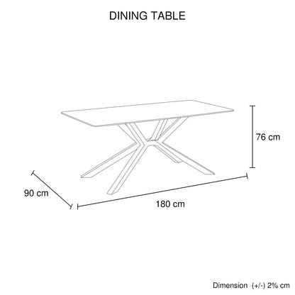 Dining Table Rectangular Shape Green Sintered Stone Top Powder Coated Iron Legs - Mekamart Australia