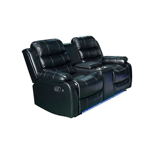 Chelsea 2R Seater Finest Leatherette Recliner Feature Console LED Light Ultra Cushioned - Mekamart Australia
