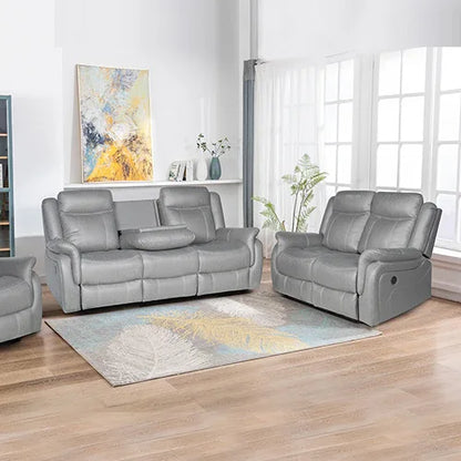 3-2 Seater Finest Grey Fabric Recliner Sofa Sturdy Construction Metal Mechanism - Mekamart Australia