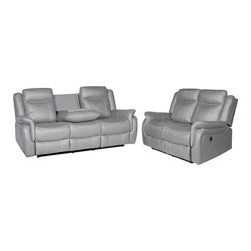 3-2 Seater Finest Grey Fabric Recliner Sofa Sturdy Construction Metal Mechanism - Mekamart Australia