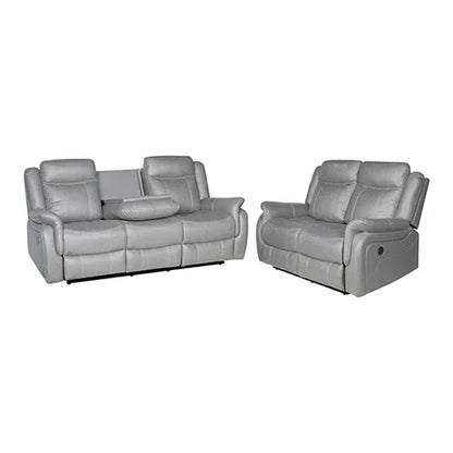 3-2 Seater Finest Grey Fabric Recliner Sofa Sturdy Construction Metal Mechanism - Mekamart Australia