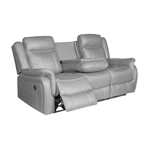 3-2 Seater Finest Grey Fabric Recliner Sofa Sturdy Construction Metal Mechanism - Mekamart Australia