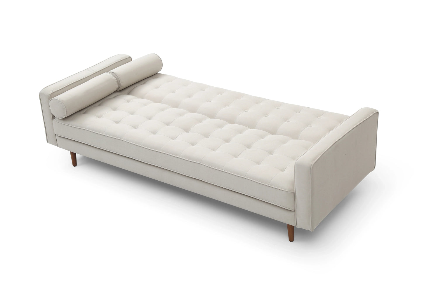 Sofa Bed 3 Seater Button Tufted Lounge Set for Living Room Couch in Fabric Beige Colour - Mekamart Australia