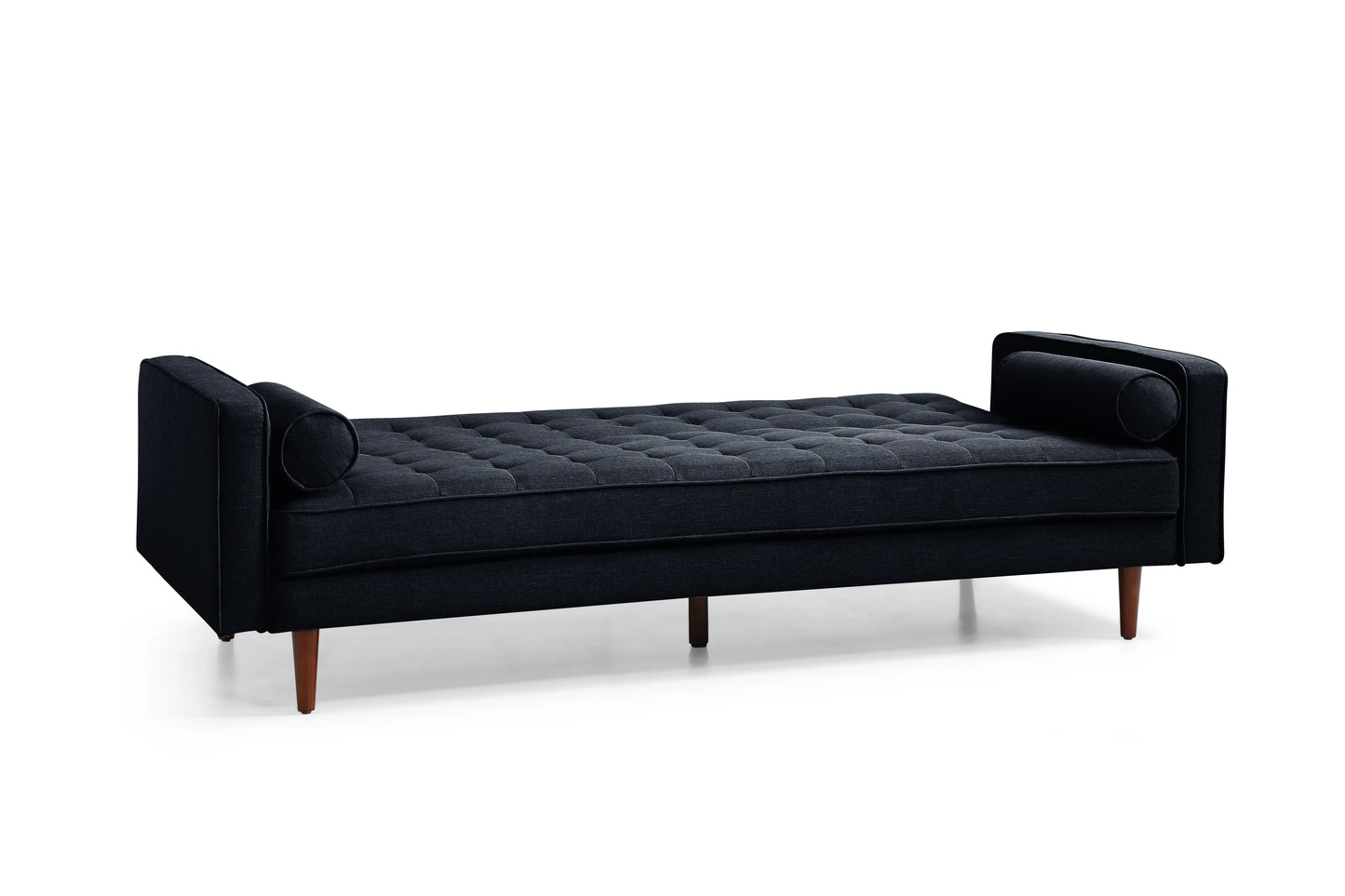 Sofa Bed 3 Seater Button Tufted Lounge Set for Living Room Couch in Velvet Black Colour - Mekamart Australia