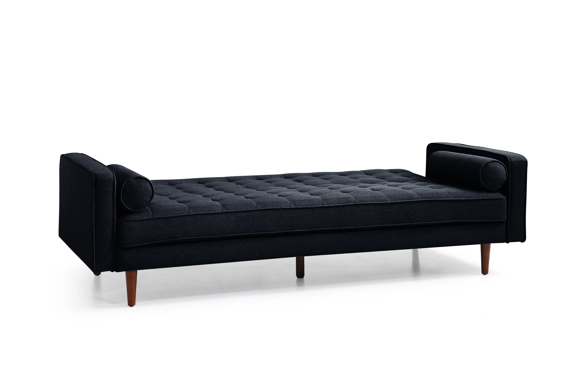 Sofa Bed 3 Seater Button Tufted Lounge Set for Living Room Couch in Velvet Black Colour - Mekamart Australia