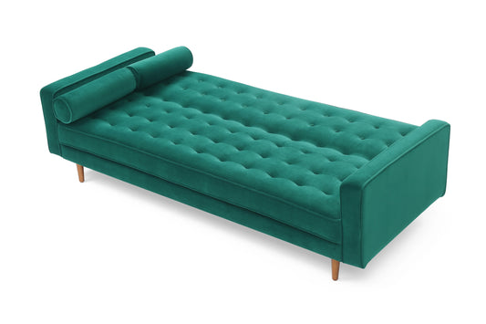 Sofa Bed 3 Seater Button Tufted Lounge Set for Living Room Couch in Velvet Green Colour - Mekamart Australia