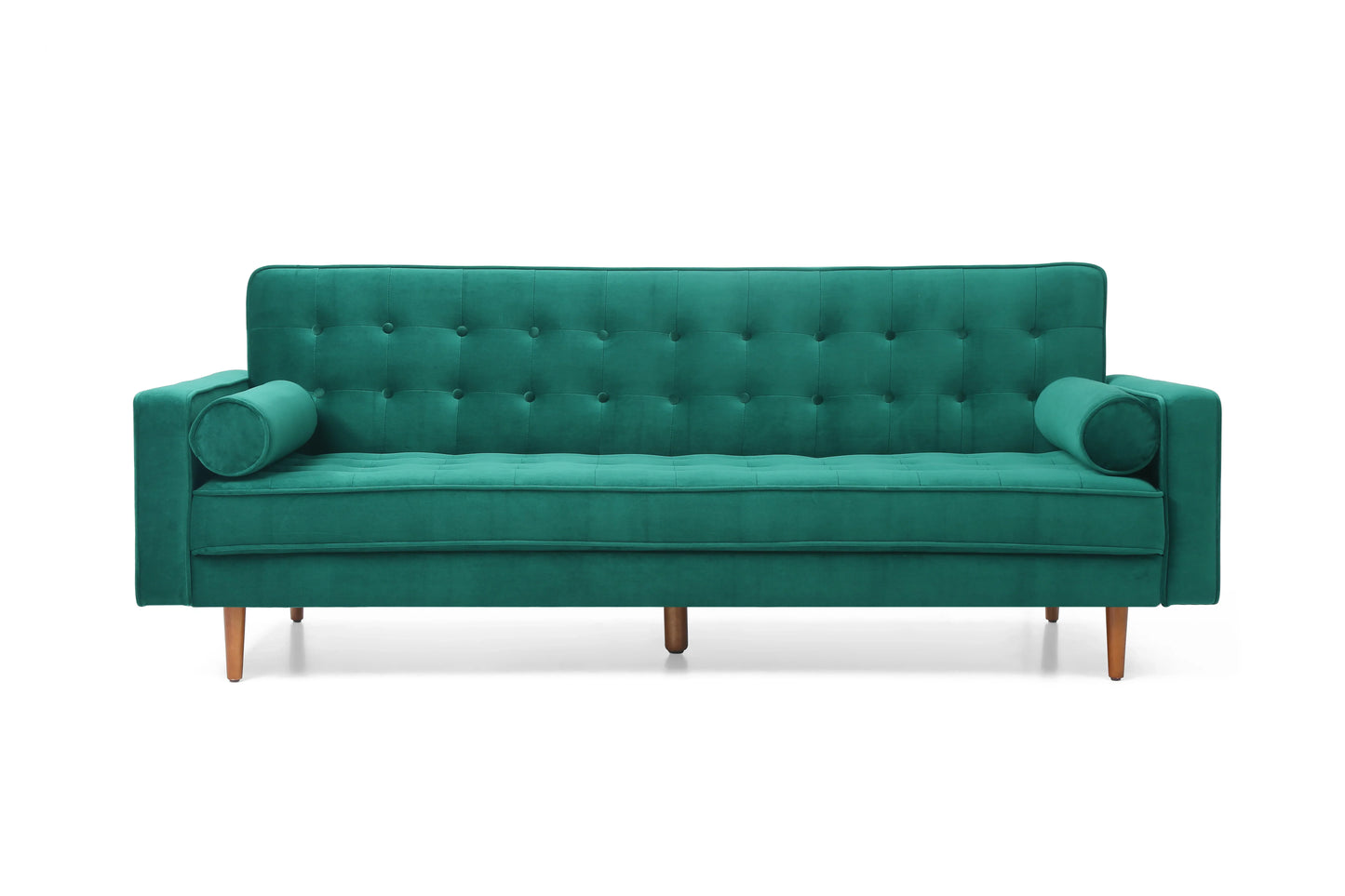 Sofa Bed 3 Seater Button Tufted Lounge Set for Living Room Couch in Velvet Green Colour - Mekamart Australia