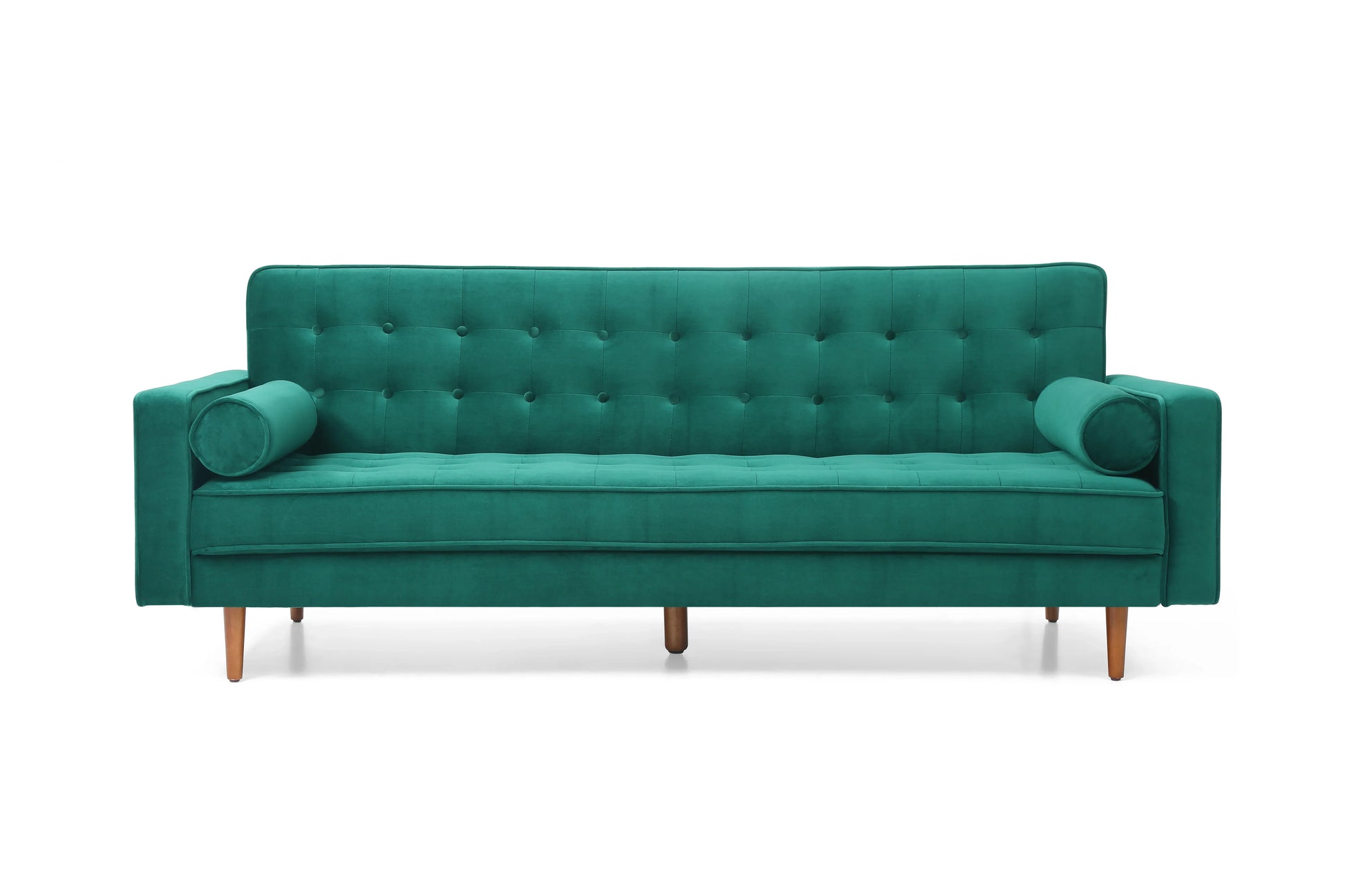 Sofa Bed 3 Seater Button Tufted Lounge Set for Living Room Couch in Velvet Green Colour - Mekamart Australia