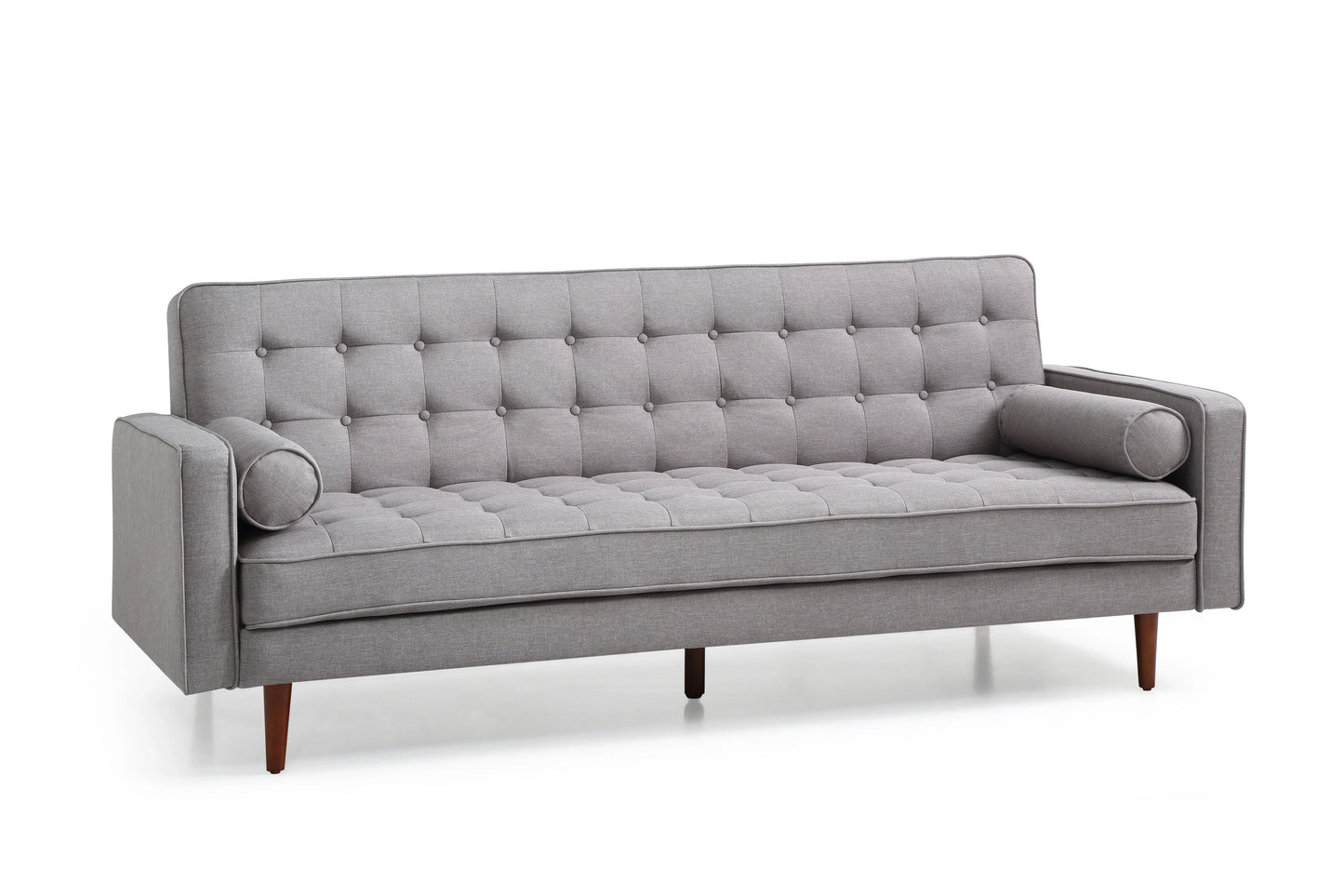 Sofa Bed 3 Seater Button Tufted Lounge Set for Living Room Couch in Fabric Grey Colour - Mekamart Australia