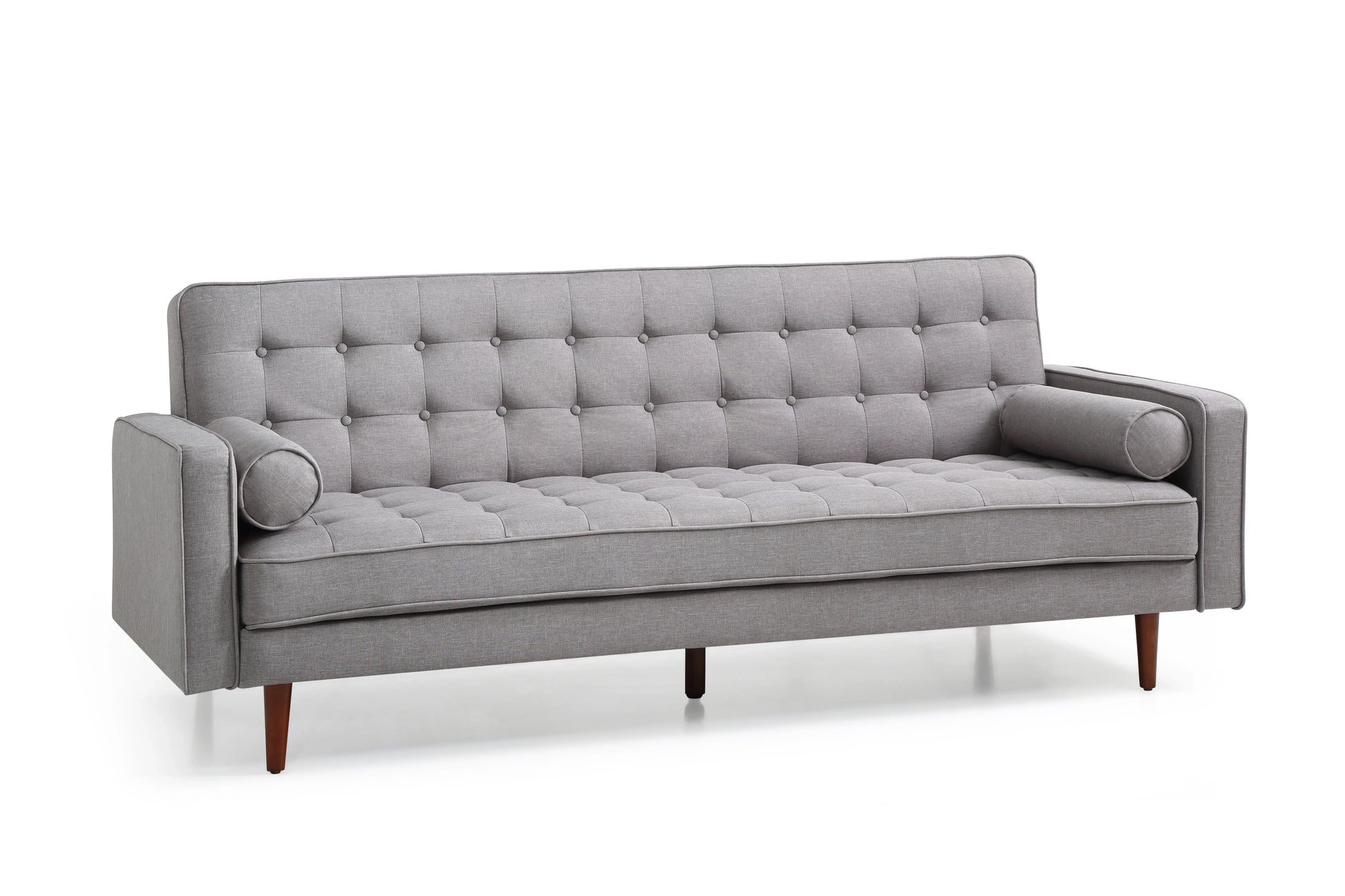 Sofa Bed 3 Seater Button Tufted Lounge Set for Living Room Couch in Fabric Grey Colour - Mekamart Australia