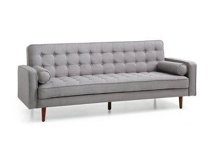 Sofa Bed 3 Seater Button Tufted Lounge Set for Living Room Couch in Fabric Grey Colour - Mekamart Australia
