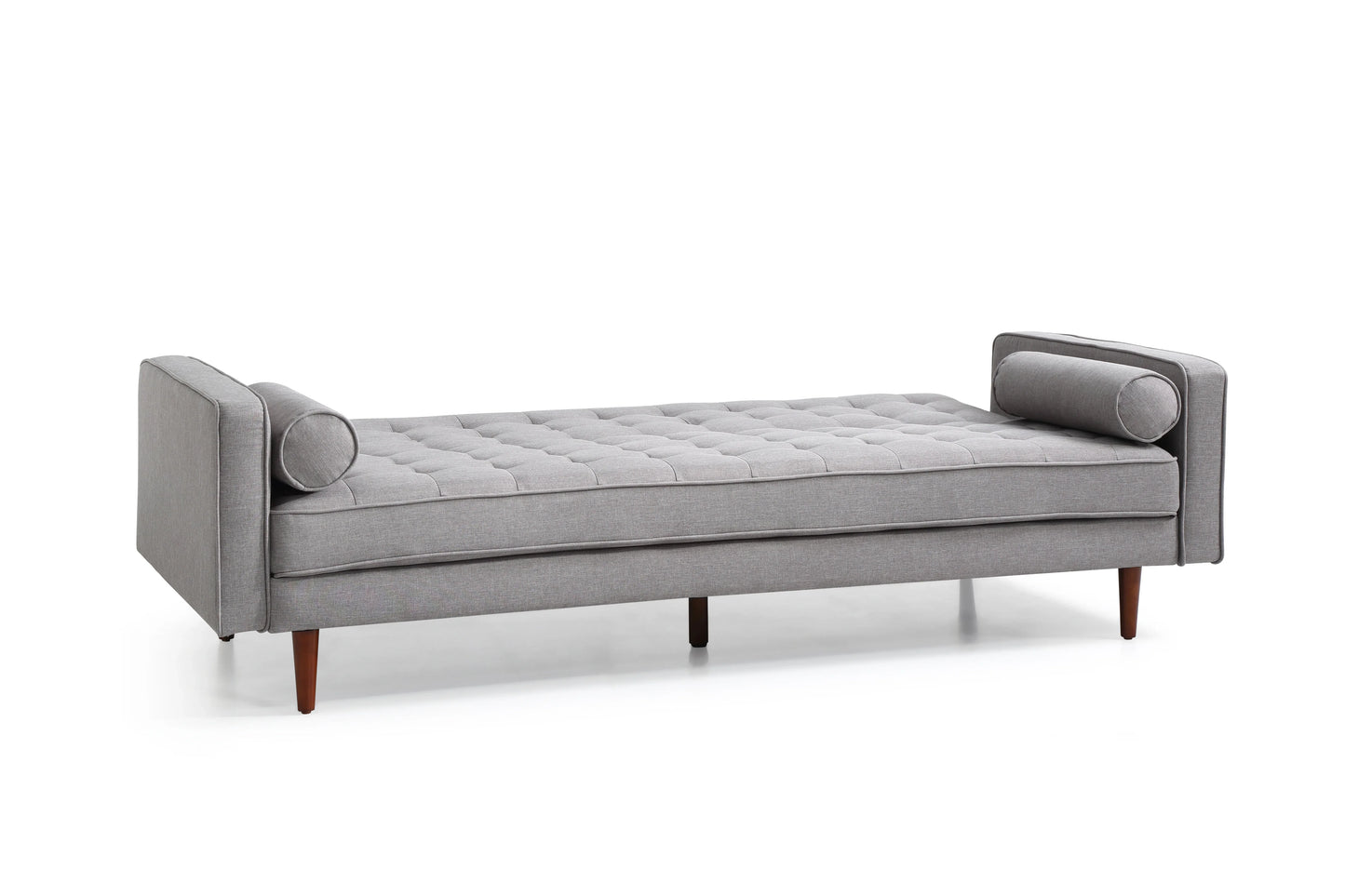 Sofa Bed 3 Seater Button Tufted Lounge Set for Living Room Couch in Fabric Grey Colour - Mekamart Australia