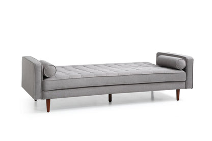 Sofa Bed 3 Seater Button Tufted Lounge Set for Living Room Couch in Fabric Grey Colour - Mekamart Australia