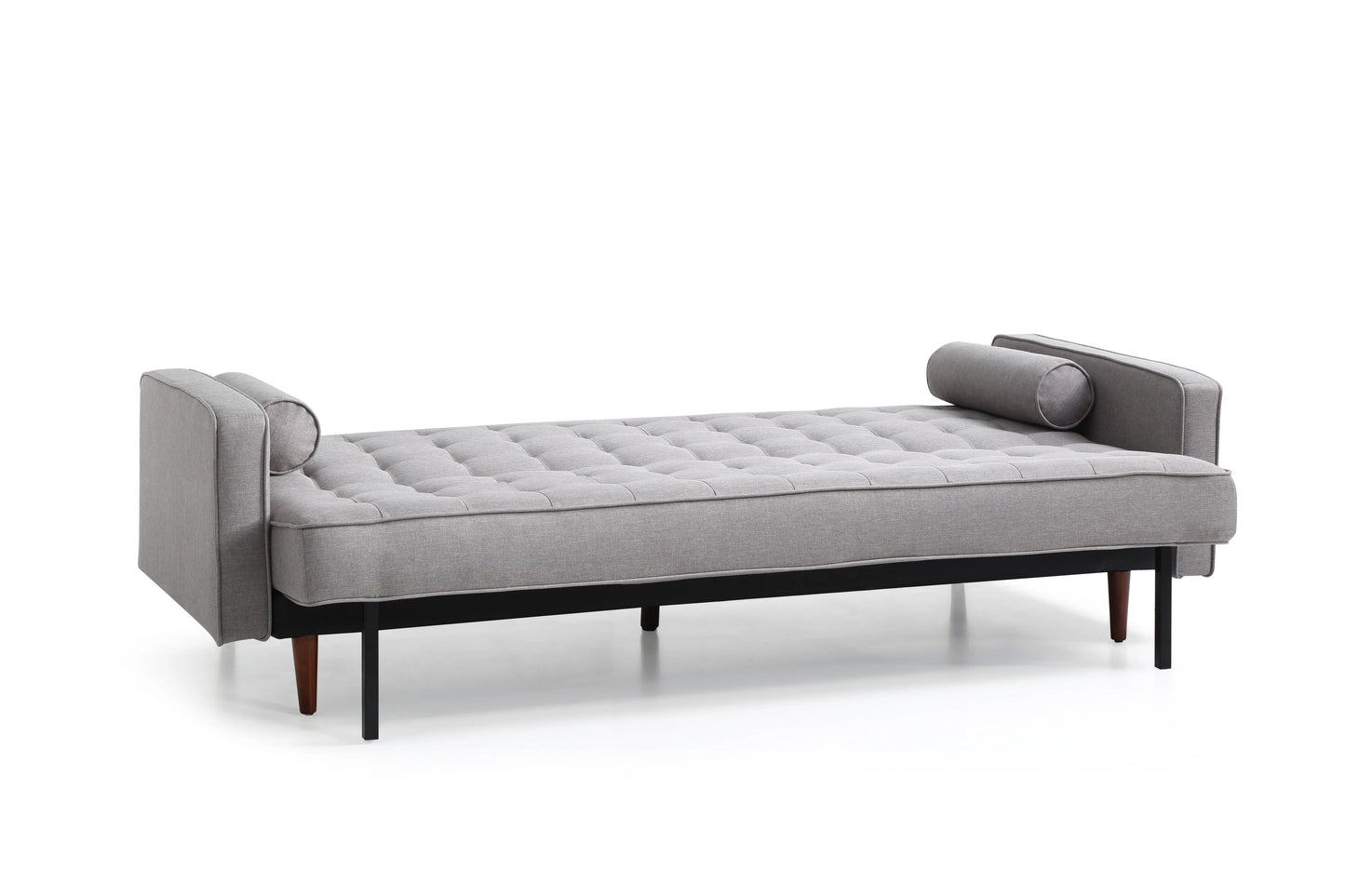 Sofa Bed 3 Seater Button Tufted Lounge Set for Living Room Couch in Fabric Grey Colour - Mekamart Australia