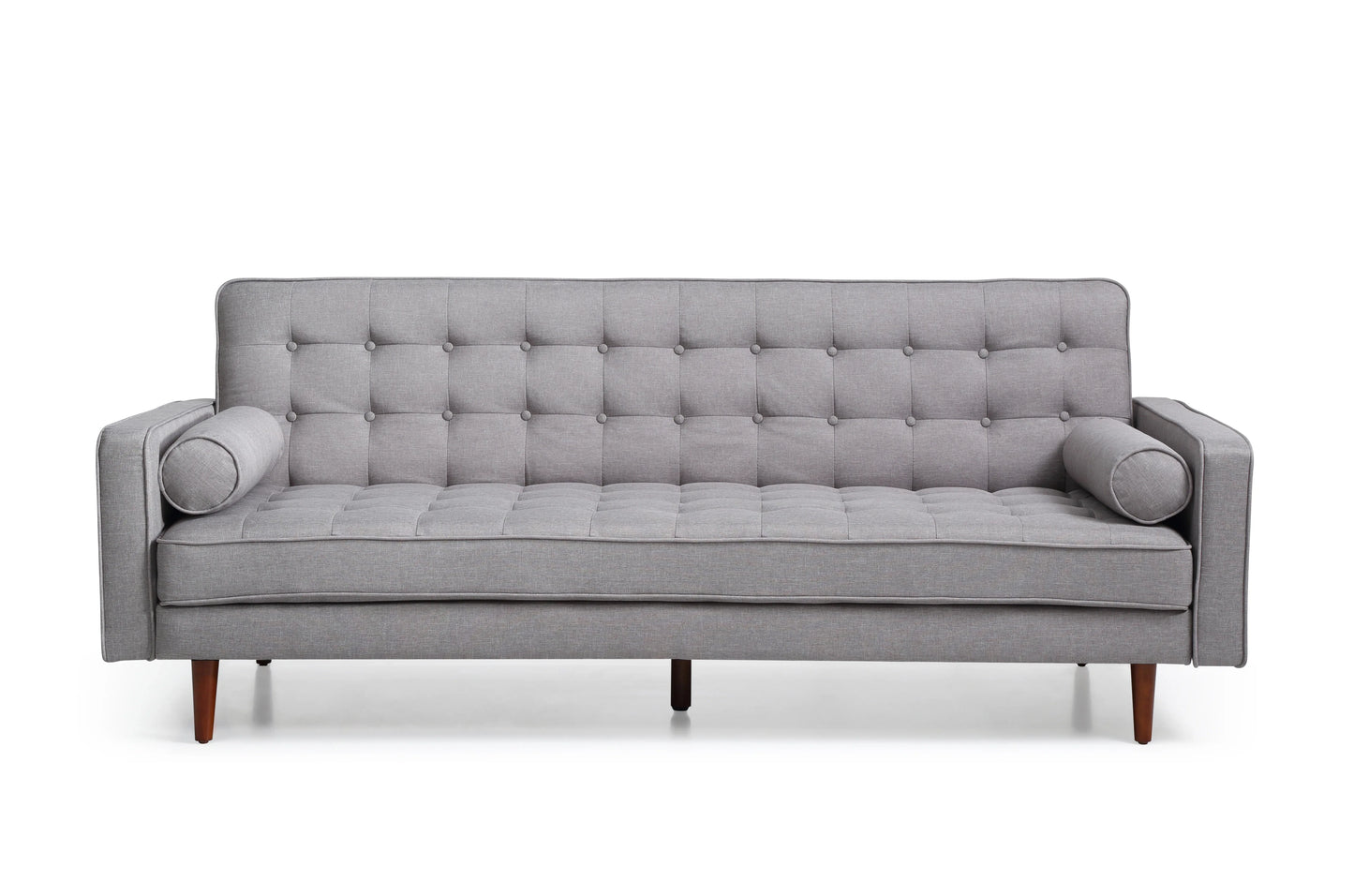 Sofa Bed 3 Seater Button Tufted Lounge Set for Living Room Couch in Fabric Grey Colour - Mekamart Australia