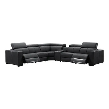 Washington Genuine Leather 6 Seater Corner Sofa With 2 Electric Recliners And Reversible Console - Mekamart Australia