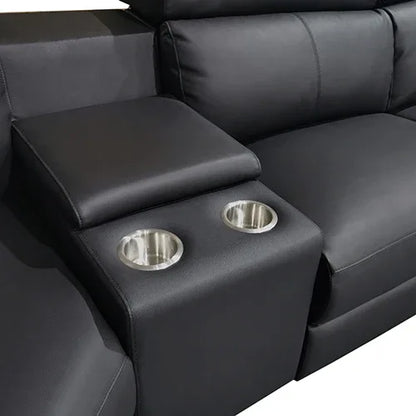 Washington Genuine Leather 6 Seater Corner Sofa With 2 Electric Recliners And Reversible Console - Mekamart Australia