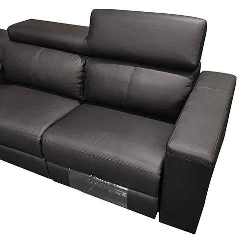 Washington Genuine Leather 6 Seater Corner Sofa With 2 Electric Recliners And Reversible Console - Mekamart Australia
