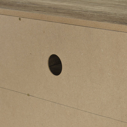 TV Cabinet 3 Storage Drawers with Shelf Natural Wood like MDF Entertainment Unit in Oak Colour