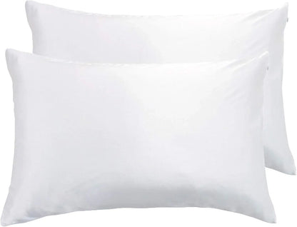 Luxury Pillowcase 2 Pack - 100% Pure Mulberry Silk on Both Sides - White