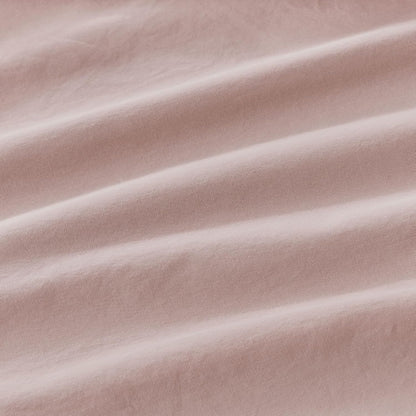 100% Vintage Washed Cotton Fitted Sheet Combo Set – 100% Natural Cotton, Ultra Soft & Breathable – Includes Fitted Sheet & Pillowcases – Machine Washable (Pink, Single)