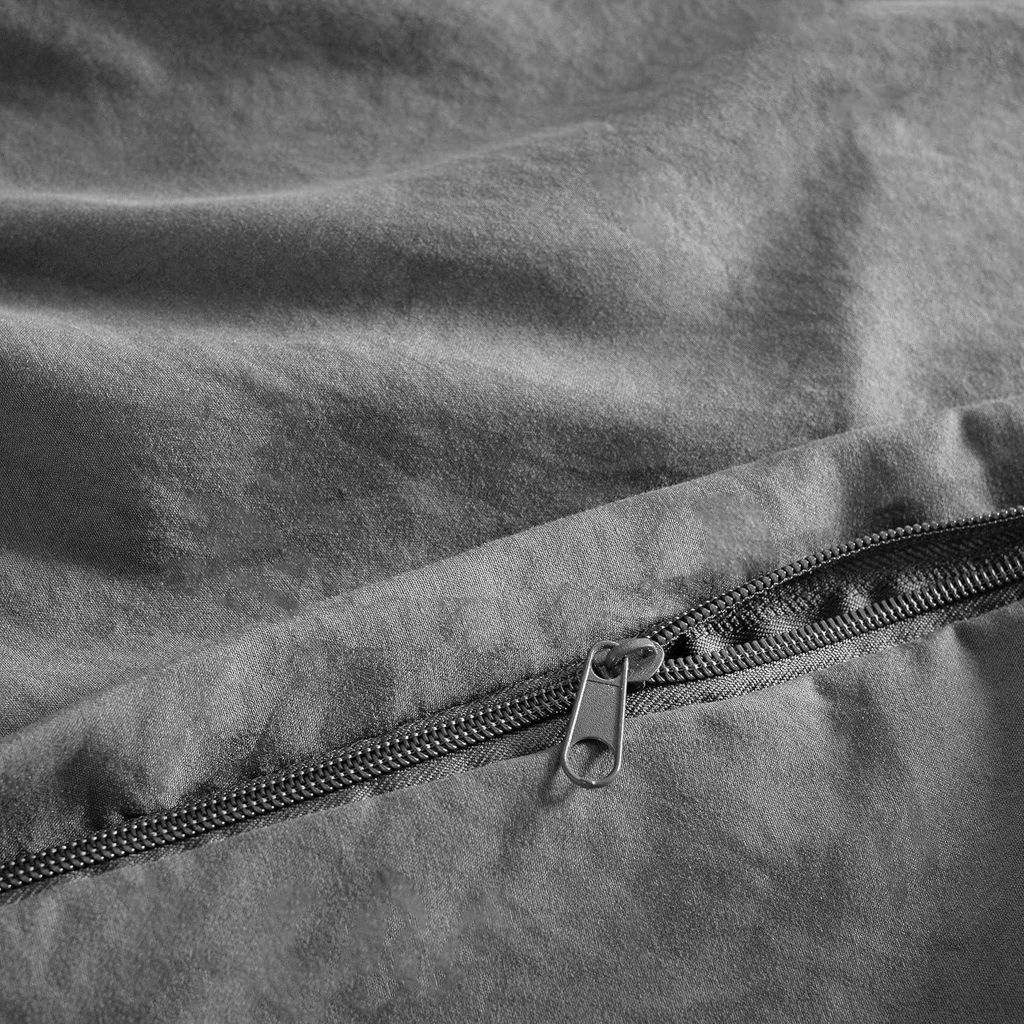 Vintage Washed Microfibre Quilt Cover Set (2Pcs) - Grey - Single Size - Mekamart Australia