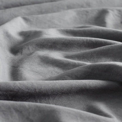 Vintage Washed Microfibre Quilt Cover Set (2Pcs) - Grey - Single Size - Mekamart Australia