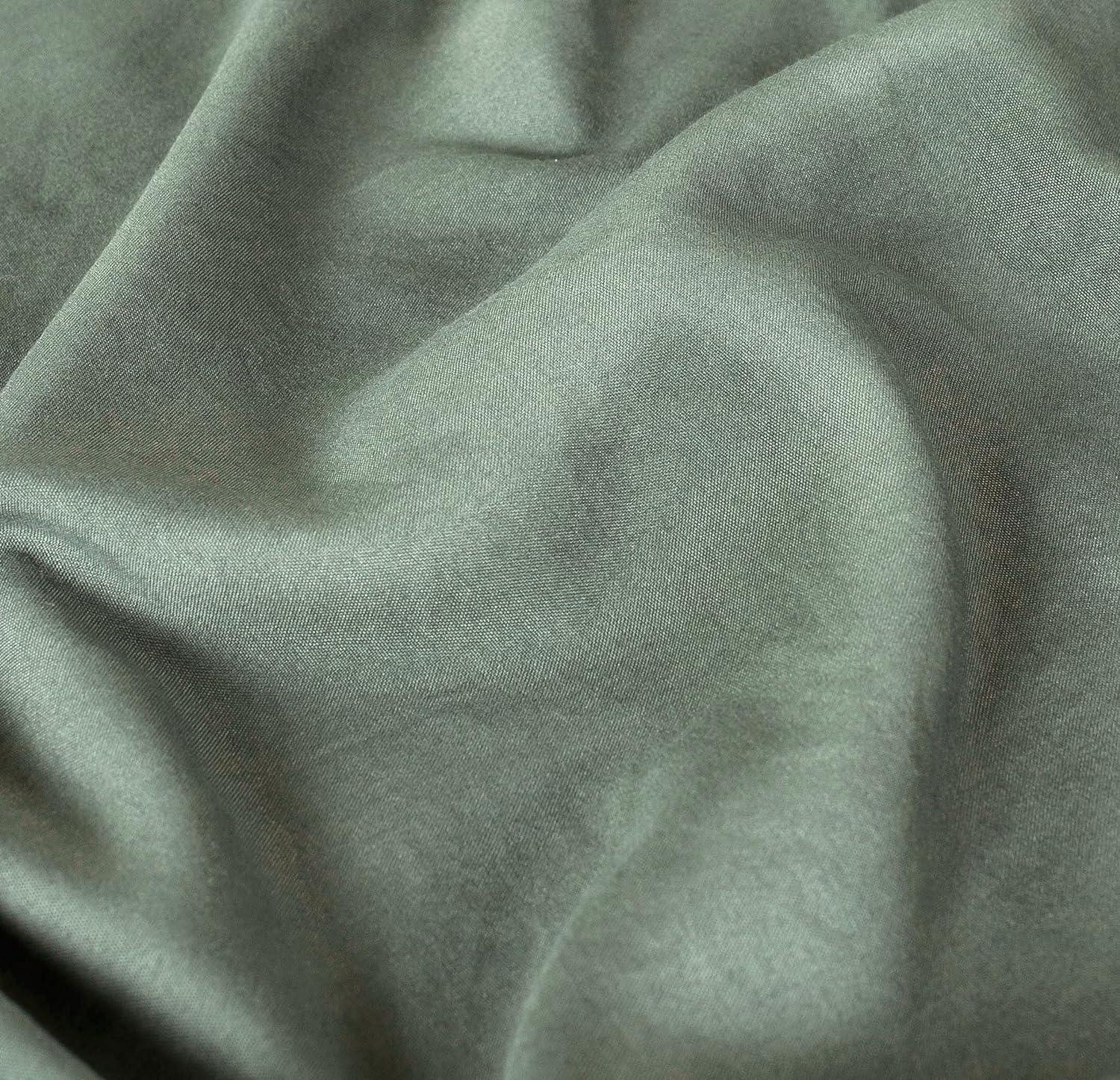 Vintage Washed Microfibre Quilt Cover Set (2Pcs) - Khaki Green - Single Size - Mekamart Australia