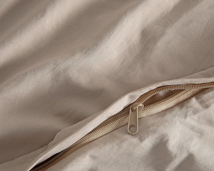 Vintage Washed Microfibre Quilt Cover Set (2Pcs) - Linen - Single Size - Mekamart Australia