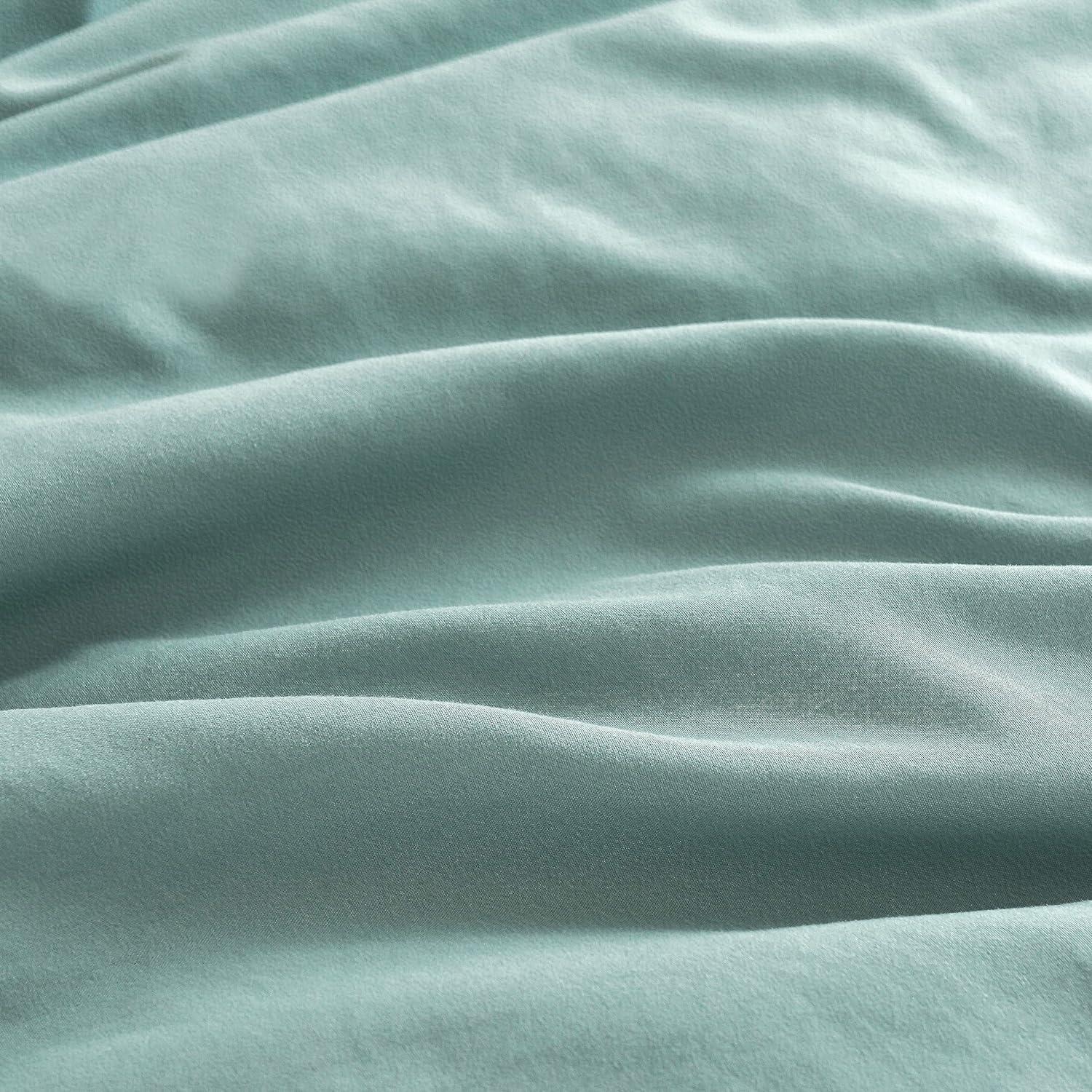 Vintage Washed Microfibre Quilt Cover Set (2Pcs) - Seafoam - Single Size - Mekamart Australia