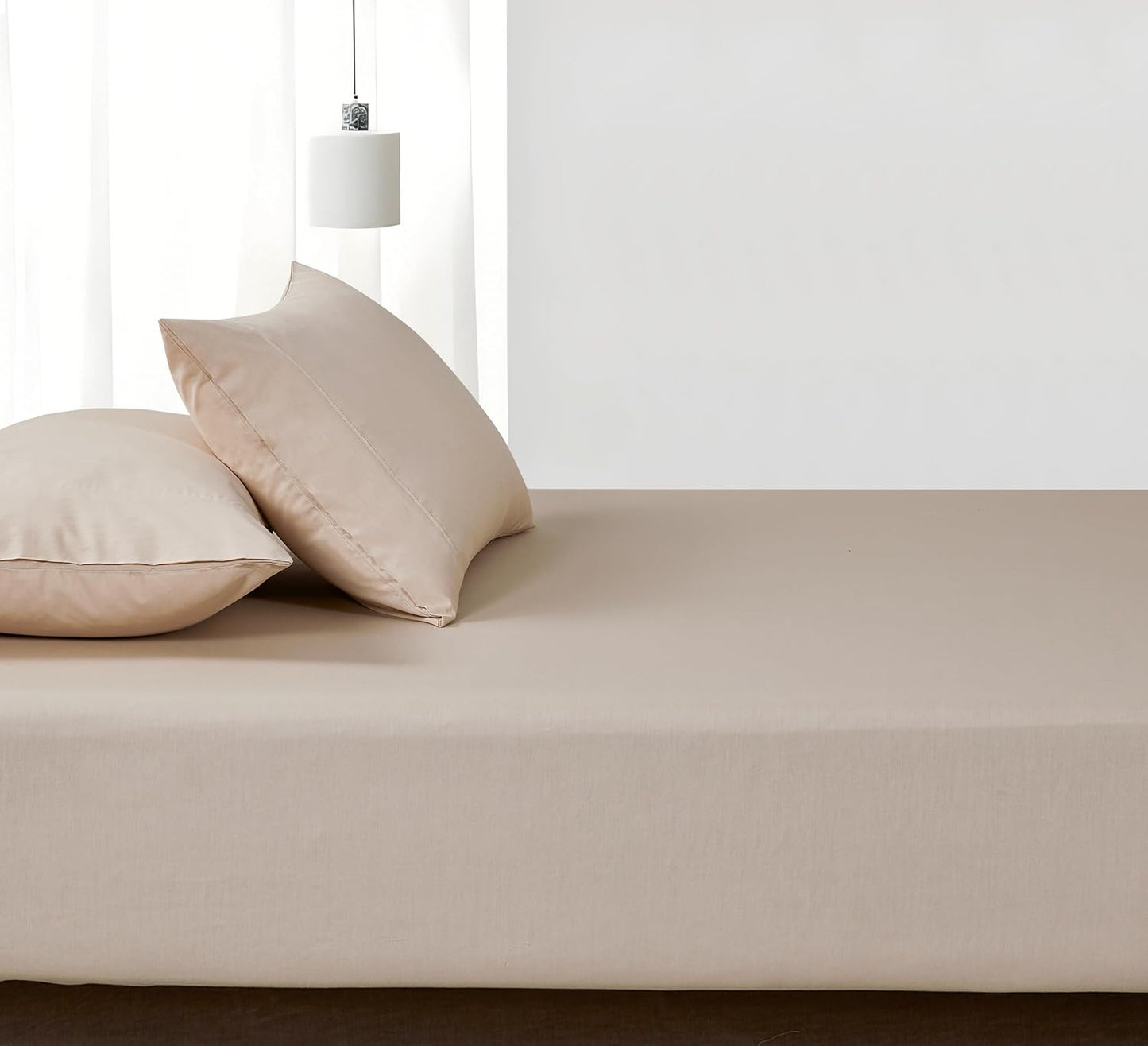 100% Vintage Washed Cotton Fitted Sheet Combo Set – 100% Natural Cotton, Ultra Soft & Breathable – Includes Fitted Sheet & Pillowcases – Machine Washable (Natural, Double)