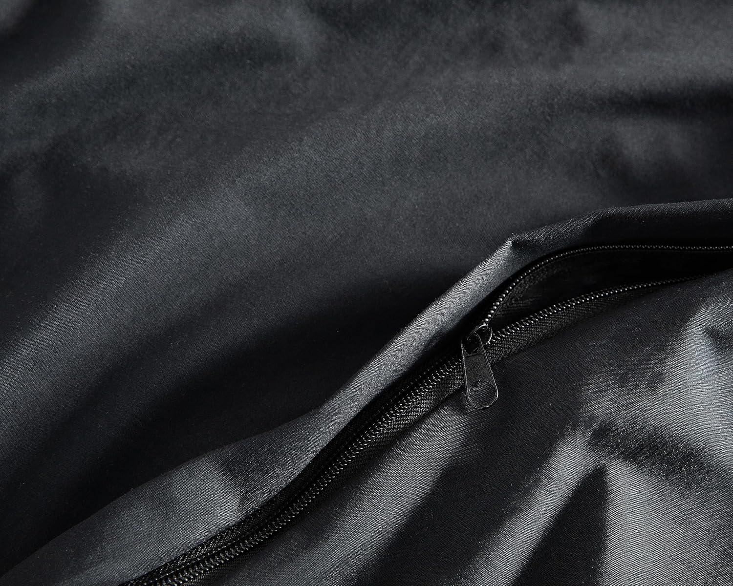 Vintage Washed Microfibre Quilt Cover Set (3Pcs) - Black - Double Size - Mekamart Australia