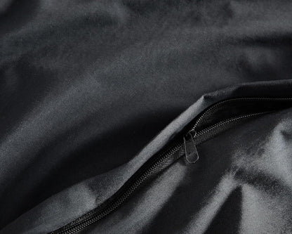 Vintage Washed Microfibre Quilt Cover Set (3Pcs) - Black - Double Size - Mekamart Australia