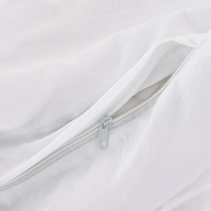 Vintage Washed Microfibre Quilt Cover Set (White, Double)