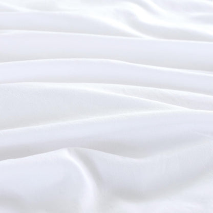 Vintage Washed Microfibre Quilt Cover Set (White, Double)