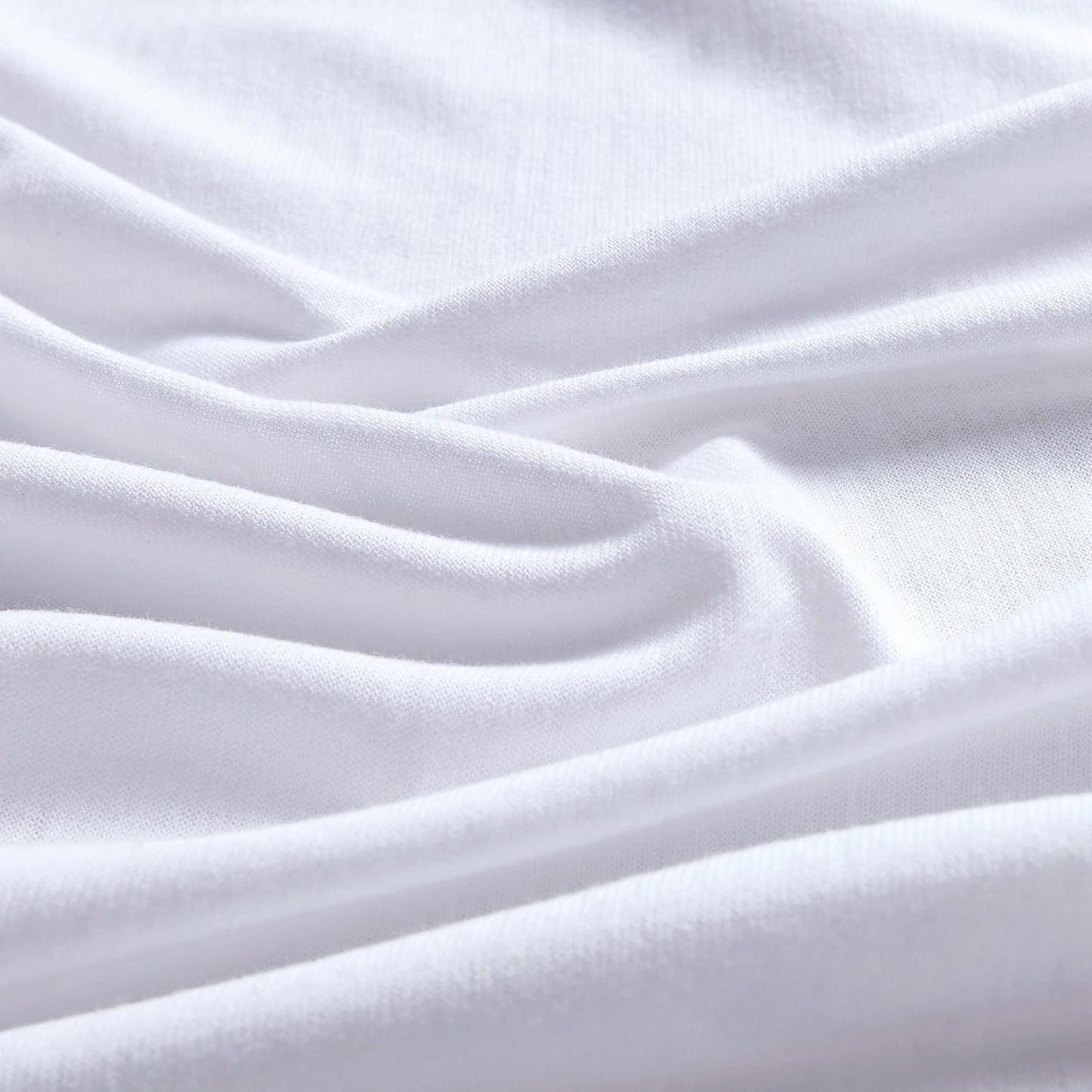 100% Jersey Cotton Soft Stretchy Breathable Fitted Sheet - White - Queen Size