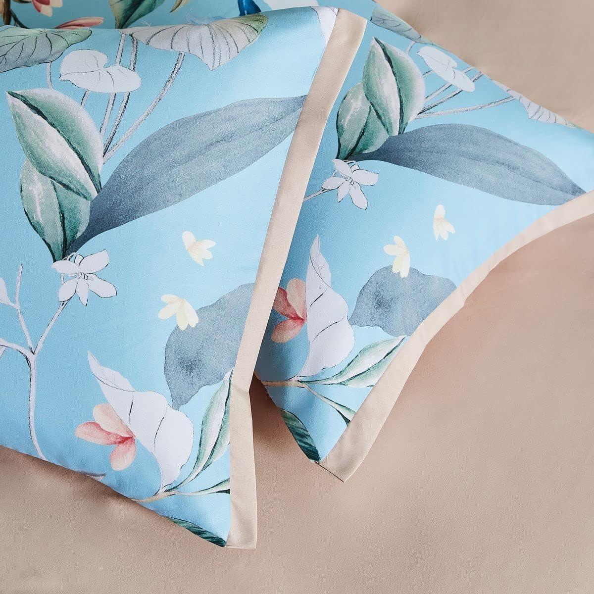 Botanical Microfibre Quilt Cover Set (3Pcs) - Sarah - Queen Size - Mekamart Australia