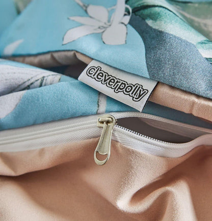 Botanical Microfibre Quilt Cover Set (3Pcs) - Sarah - Queen Size - Mekamart Australia