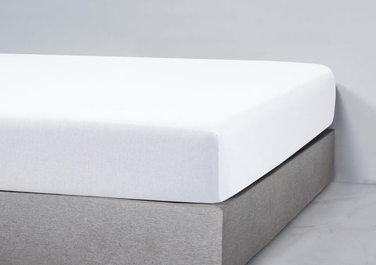 100% Jersey Cotton Soft Stretchy Breathable Fitted Sheet - White - King Size