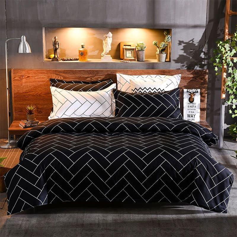 Print Microfibre Quilt Cover Set (3Pcs) - Ultra Soft, Comfy, Luxurious Duvet Cover with Zipper Closure - Elegant Design Quilt Cover Set for Bedding - Glen - King Size - Mekamart Australia