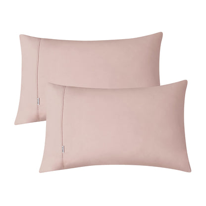 Vintage Washed 100% Cotton Sheet Set with 2 Pillowcases - Pink - King Size