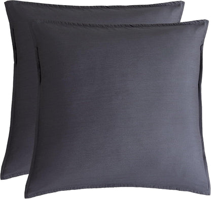 Bamboo Microfibre European Pillowcase x2 (one pair) - Charcoal - Mekamart Australia
