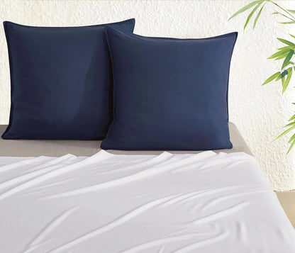 Bamboo Microfibre European Pillowcase x2 (one pair) - Navy - Mekamart Australia