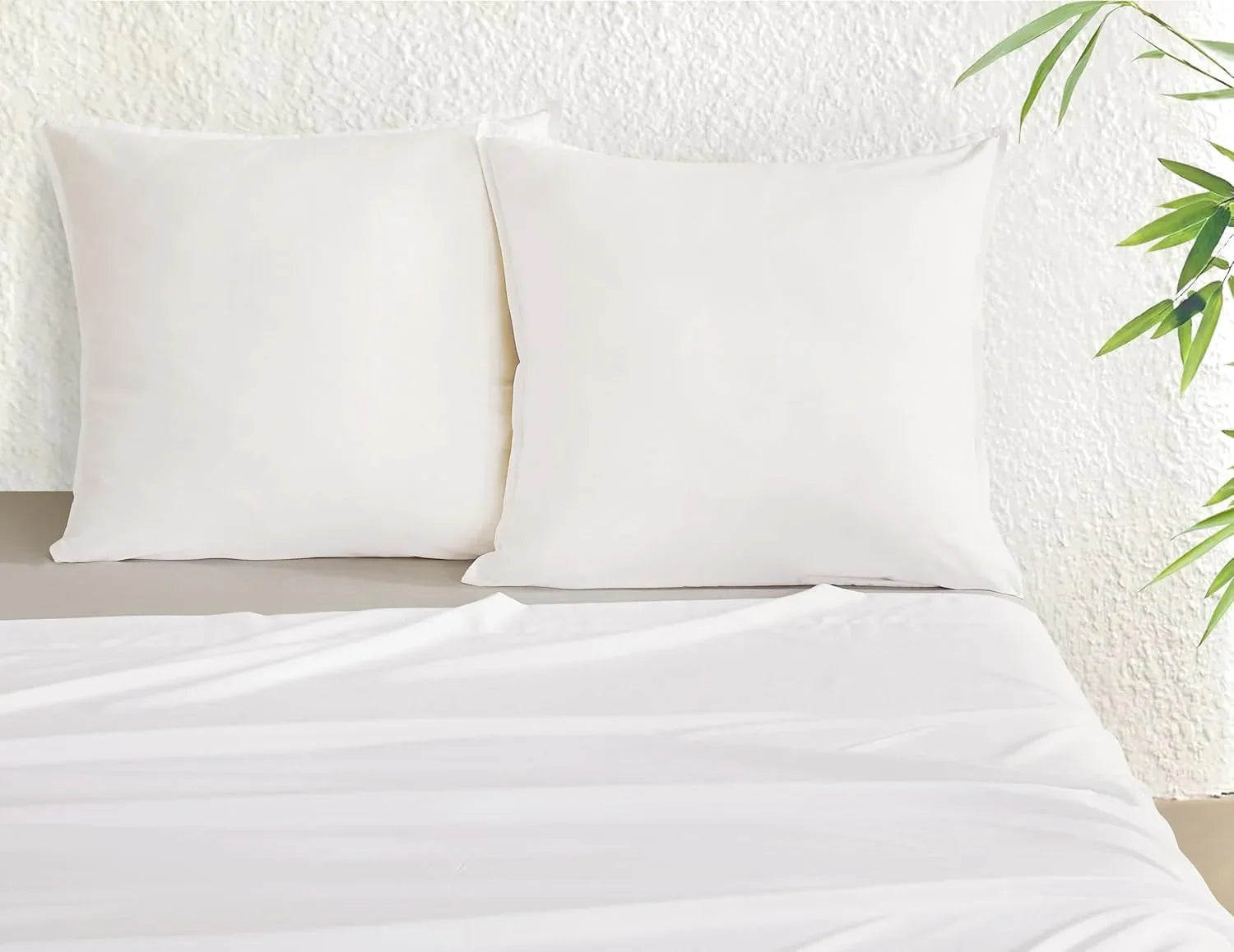 Bamboo Microfibre European Pillowcase x2 (one pair) - White - Mekamart Australia