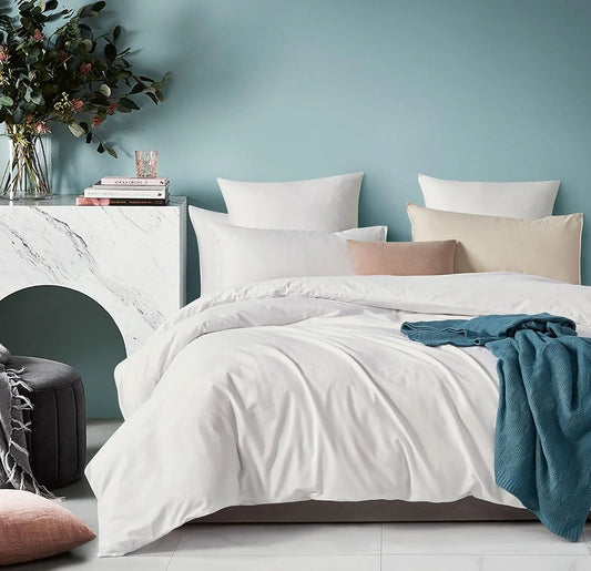 Vintage Washed 100% Cotton European Pillowcase - Luxurious European Pillow Cover - White - 1 Pc - Mekamart Australia